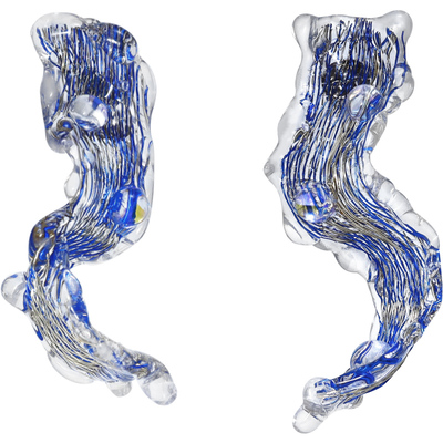 ATRIAL SENSING夏设计师新款蓝色旋转耳环女小众高级感耳饰
