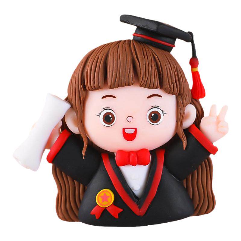 毕业季主题蛋糕装饰 学士帽学士服证书 高考金榜题名前程似锦插牌