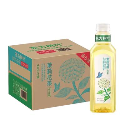 农夫山泉东方树叶900ml*12大瓶装茉莉茶青柑普洱黑乌龙原味茶饮料
