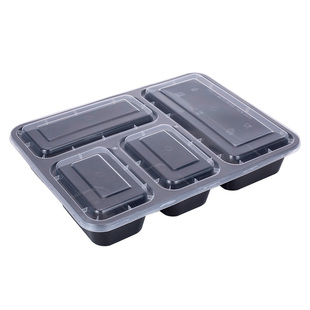 一次性餐盒四格分格1200ML快餐盒大容量饭盒多格五格外卖打包盒