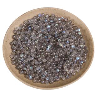 7A级天然灰月光石散珠拉长石圆珠diy手工水晶串珠手链项链材料包