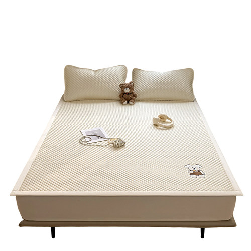 夏季冰豆豆凉席冰丝席三件套夏天空调席可机水洗母婴可用卡通软席