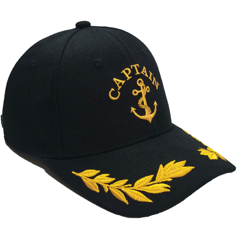 定制帽子印logo刺绣CAPTAIN中国船长航海船锚棒球鸭舌遮阳帽子