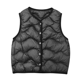 儿童轻薄羽绒服马甲新款童装男童女童宝宝保暖背心洋气羽绒内胆冬