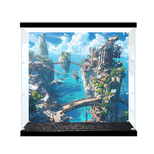 适用乐高10365加勒比海盗黑珍珠号积木收纳展示盒亚克力透明