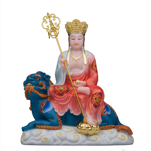 地藏王菩萨佛像九华山坐骑谛听地藏王佛像汉白玉寺庙家用摆件