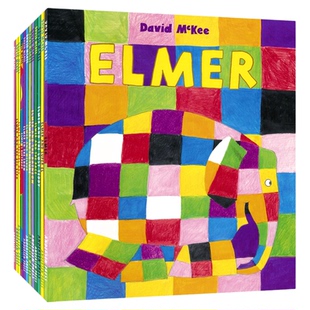 英文原版 David Mckee Elmer's Stories 花格子大象艾玛 经典英语故事绘本 吴敏兰书单 图画故事书 英语早教启蒙