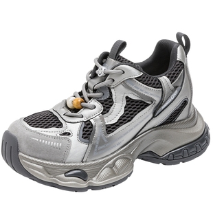 康龙女鞋2026春季新款老爹鞋潮流增高撞色酷飒运动鞋门店发货