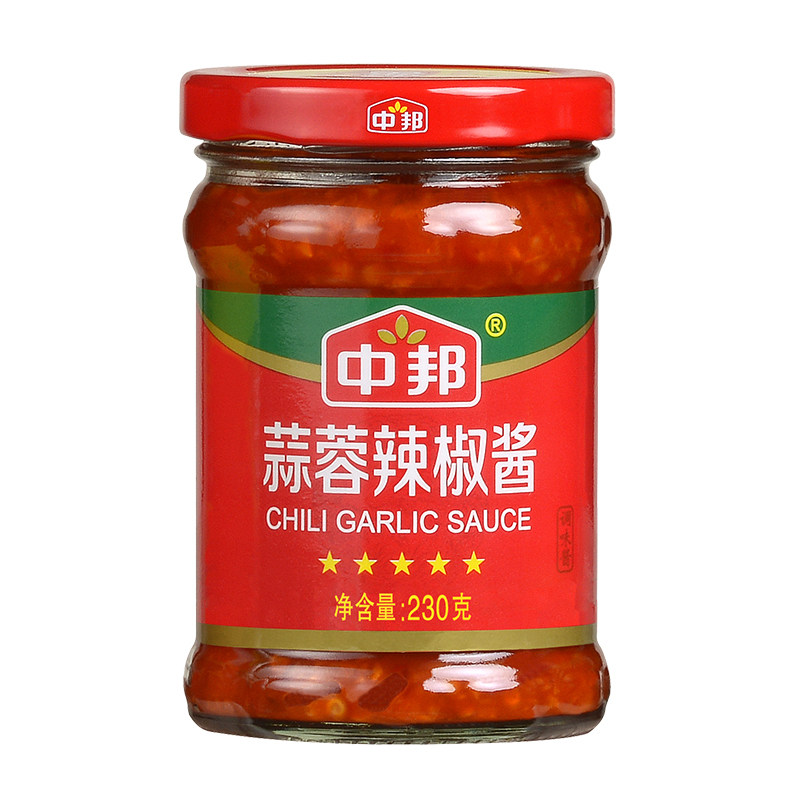 中邦蒜蓉辣椒酱230g蒜蓉酱拌饭酱下饭菜牛杂肠粉辣酱官方旗舰店