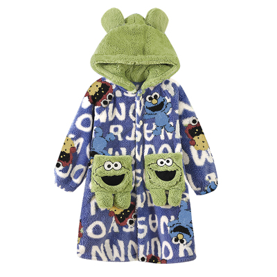 立领睡衣冬季加厚绒4男孩6男童8皮卡丘3-5-7-9岁中大童12加肥加胖