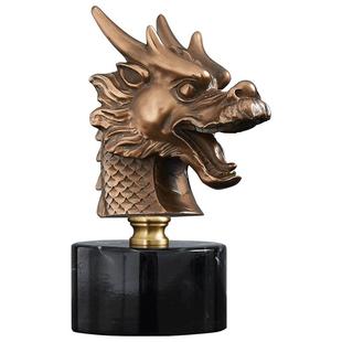 中式冷铸铜十二生肖兽首摆件全套龙年吉祥物鼠牛虎马猪家居装饰品