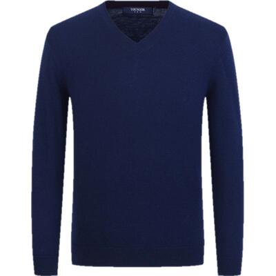 雅戈尔春夏新款男士V领毛衣商务休闲上班打底纯羊毛针织衫