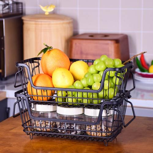铁艺收纳筐家居台面置物家用厨房物篮水果篮简约筐储创意零食
