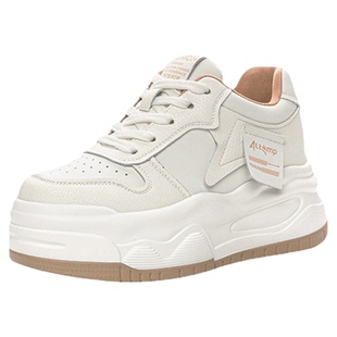 香港熊猫鞋女2025年春秋新款黑白松糕厚底小个子小白鞋内增高板鞋