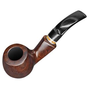 意大利百年手工檀木烟斗男士实木弯式传统经典进口石楠木烟斗香丝