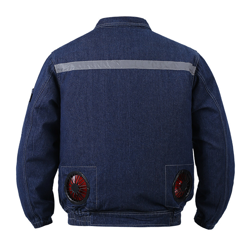 带四个风扇的衣服纯棉加厚电焊降温制冷空调服工地工作服夏季防暑