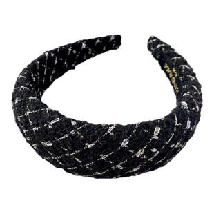 秋冬新款羊毛呢小香风高颅顶发箍厚海绵粗花呢头箍发饰头饰发卡女