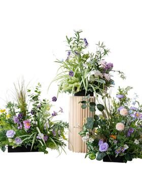 莫奈风造景花艺定制成品仿真花