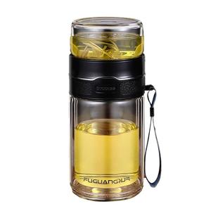 富光茶水分离杯500ml大容量双层玻璃杯男女个人专用水杯子泡茶杯