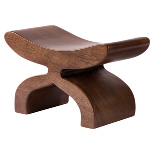 现代艺术设计感高档实木矮凳家用客厅中古风原木小凳子创意换鞋凳