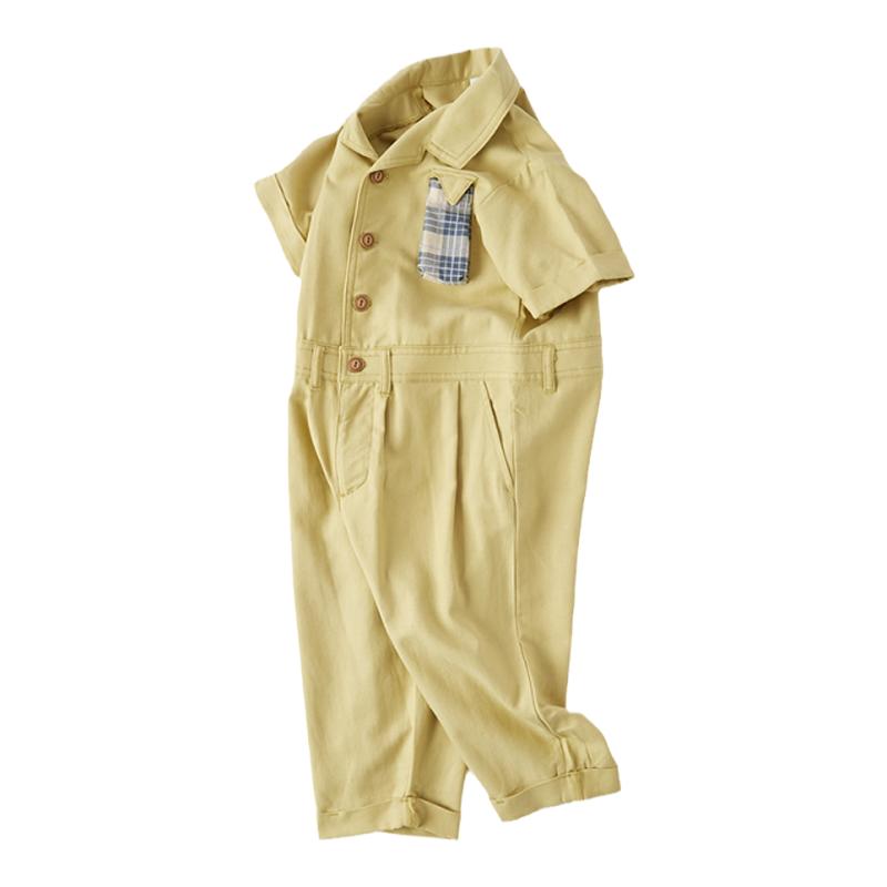 美特斯邦威童装男女童连体裤夏新款儿童绿色中性风H型质感连体裤