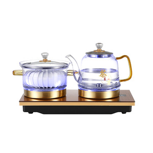 有功全自动底部上水电热水茶炉黄铜泡茶壶台嵌两用保温一体泡茶台