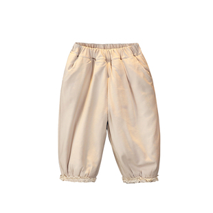 女童裤子外穿冬加厚夹棉儿童纯色宽松长裤女宝宝纯棉一件过冬棉裤