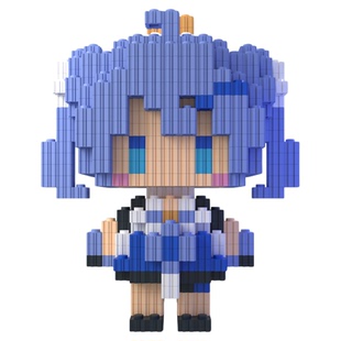 同人二创积木人鸣潮冷凝系列高难度拼装小颗粒动漫手办3d模型