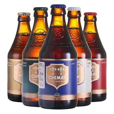 【进口】智美（Chimay）330ml*5瓶比利时修道院精酿蓝帽啤酒组合