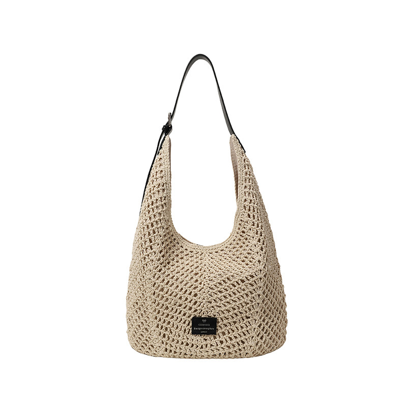 南风Chio2nd 牛皮+蜜蜡绳高级手工草编包包女秋冬单肩斜挎编织包