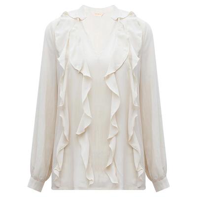 COCOBELLA荷叶领通勤衬衫