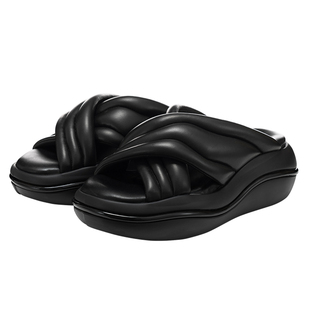 【陈妍希谢娜同款】VITTORIOVENTURA薇薇燃 软羊皮增高厚底拖鞋