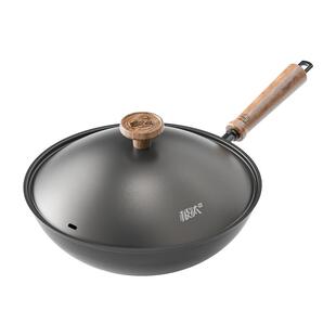 alluflon火山极钛精铁锅燃气灶专用不粘锅钛锅家用炒菜锅钛铁炒锅