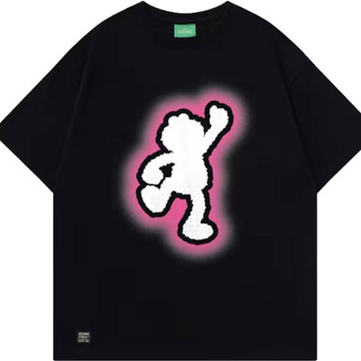 SESAME STREET/芝麻街 多巴胺卡通印花 休闲宽松短袖T恤 男女同款