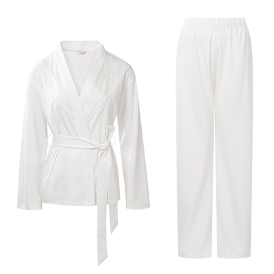 性感蕾丝纯棉睡衣女士长绒棉高级