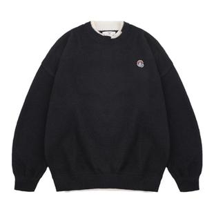 @港仔文艺男 日系假两件毛衣男秋冬男生针织衫冬季男款内搭毛线衣