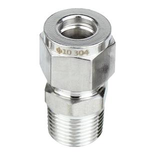 304不锈钢双卡套管接头螺纹直通终端钢管快接气源仪表铜管液压管