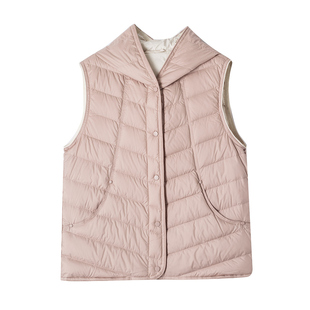 新国标90白鸭绒，时尚叠穿连帽保暖御寒轻薄款羽绒马甲外套秋冬新