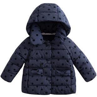 【清仓】马克珍妮冬装女童植绒波点加厚羽绒服新年羽绒外套 76013