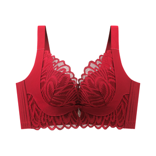 婷美红色本命年内衣女小胸聚拢显大收副乳防下垂2026马年文胸礼盒