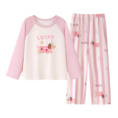儿童睡衣女童纯棉春秋款2025新款秋季长袖可爱女孩大童家居服套装