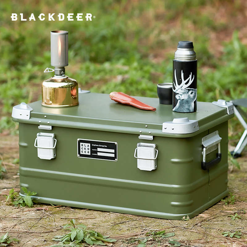 后备箱黑鹿户外露营野餐铝合金收纳箱箱子储物车载整理箱大容量