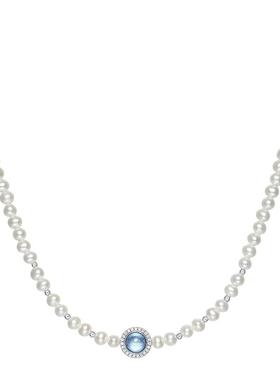 周六福淡水珍珠项链女链坠S925银优雅时尚百搭送女友本命年礼物