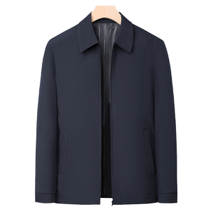 老人头爸爸外套秋冬款中老年男士夹克衫商务休闲行政干部男装上衣