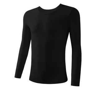 格凯男士保暖内衣上衣纯棉打底衫单秋衣青年棉毛衫圆领中厚衬衣