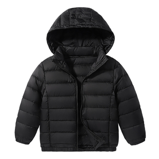 青蛙王子童装秋冬季90白鸭绒男童轻薄羽绒服女款儿童连帽保暖外套