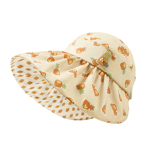 KK树宝宝防晒帽婴儿遮阳帽子男童女孩春夏季防紫外线儿童空顶薄款