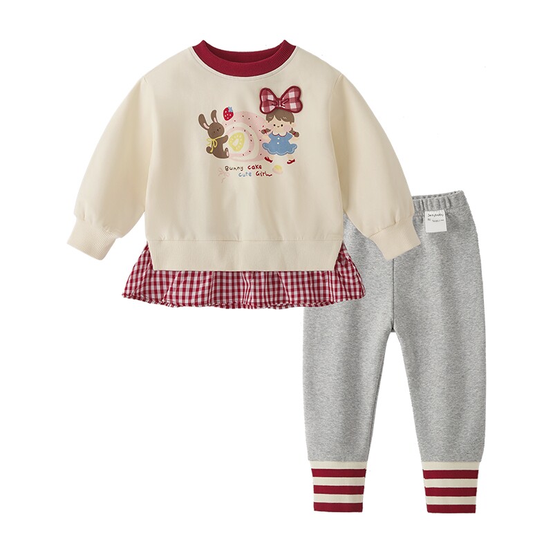 jellybaby女童春季套装宝宝两件套春装卫衣儿童新款2026女孩衣服