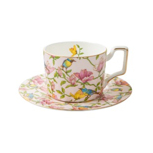 创意骨质瓷金边杯碟套装欧式咖啡杯陶瓷下午茶红茶花茶杯子礼盒装