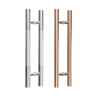 304不锈钢玻璃门拉手玫瑰金本色木门把手柄黑色KTV包厢门大门拉手